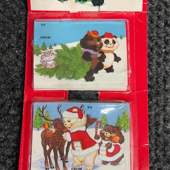 Eureka The Personality Bears Vintage Christmas Gift tags 80s Teddy Bears Ponies - Picture 2 of 6